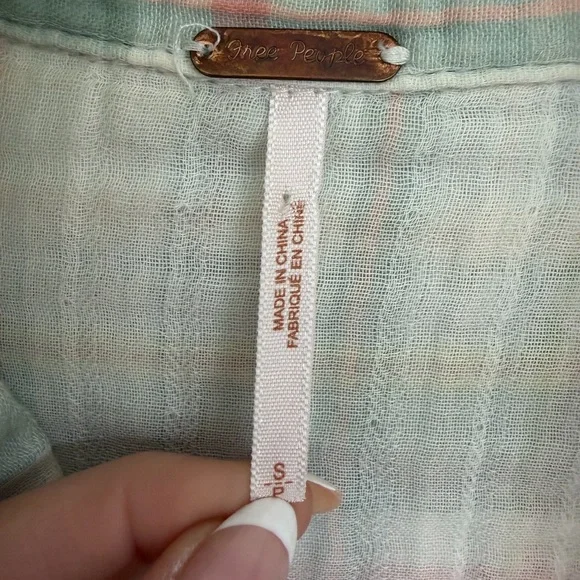 Free People Pastel Plaid Button-Up Jean Jacket - Picture 2 of 3